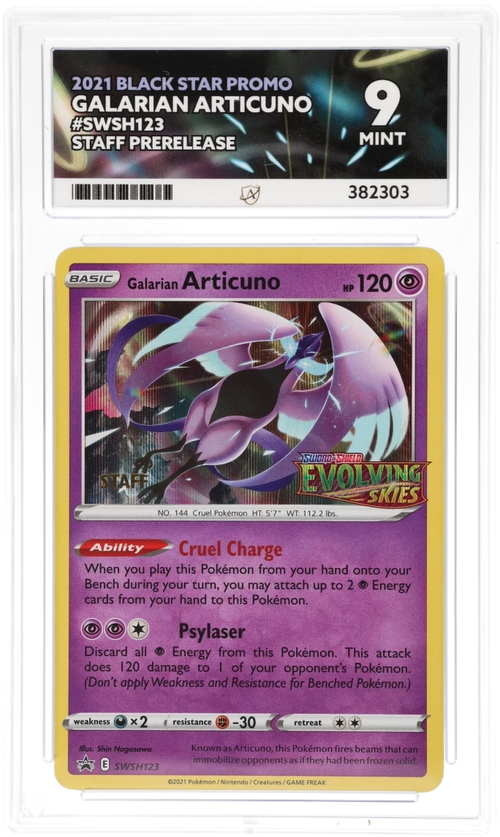 ACE 9 - Galarian Articuno - SWSH123 - Black Star Promo - Staff Prerelease - Pokemon - front