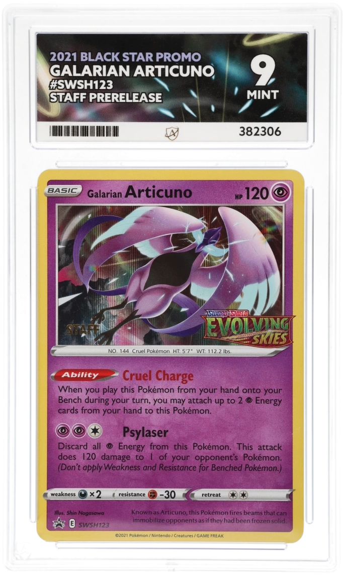 ACE 9 - Galarian Articuno - SWSH123 - Black Star Promo - Staff Prerelease - Pokemon - front