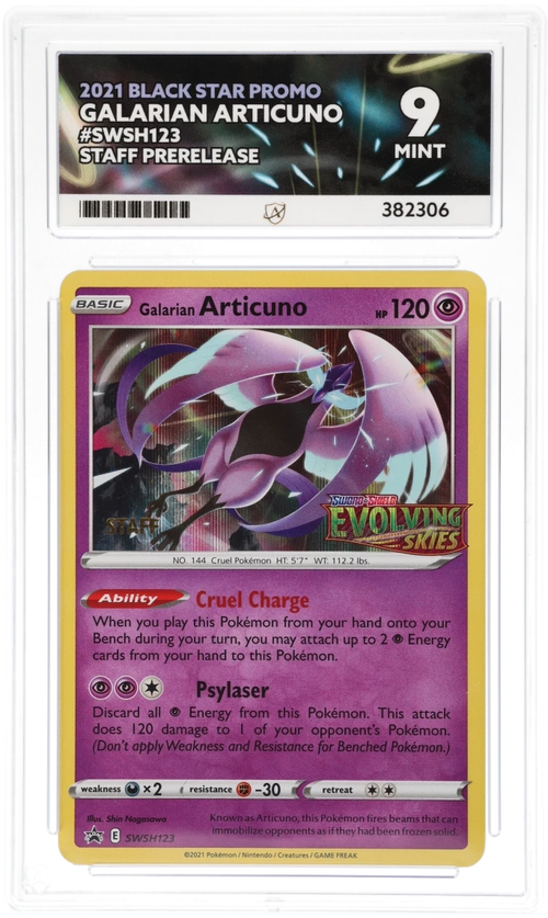 ACE 9 - Galarian Articuno - SWSH123 - Black Star Promo - Staff Prerelease - Pokemon - front