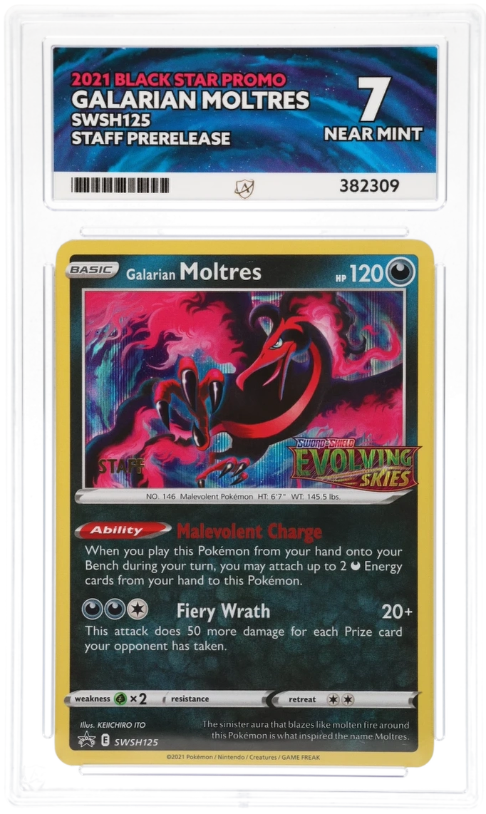 ACE 7 - Galarian Moltres - SWSH125 - Black Star Promo - Staff Prerelease - Pokemon - front