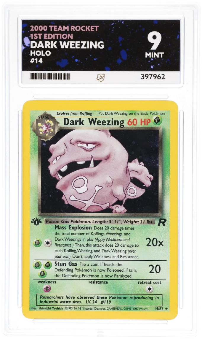 ACE 9 - Dark Weezing - 14/82 - Team Rocket - 1st Edition - Pokemon - front