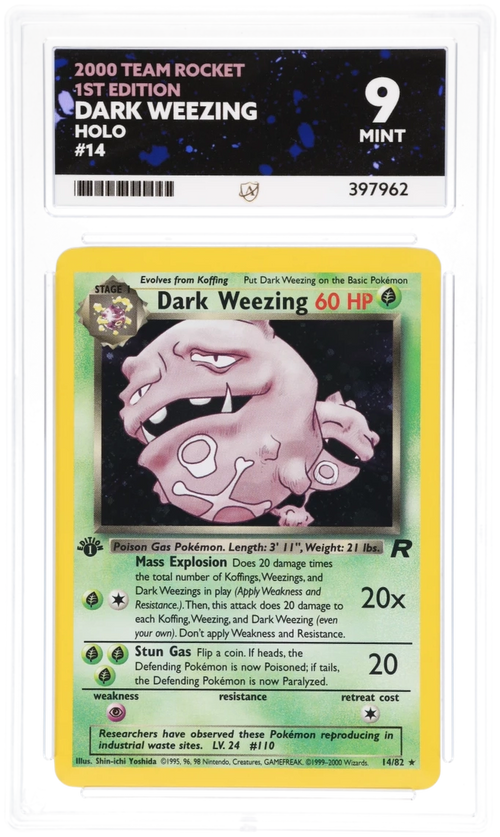 ACE 9 - Dark Weezing - 14/82 - Team Rocket - 1st Edition - Pokemon - front