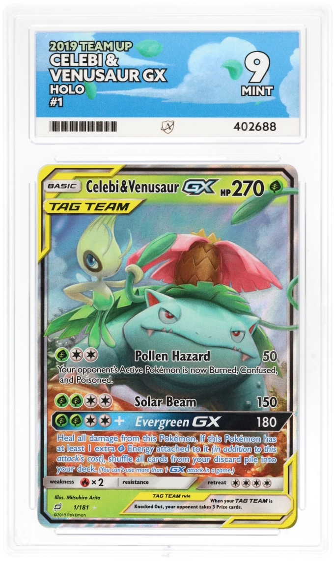 Celebi & Venusaur GX 1/181 Holo - Ace 9 - Team Up