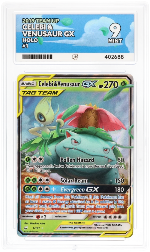 Celebi & Venusaur GX 1/181 Holo - Ace 9 - Team Up