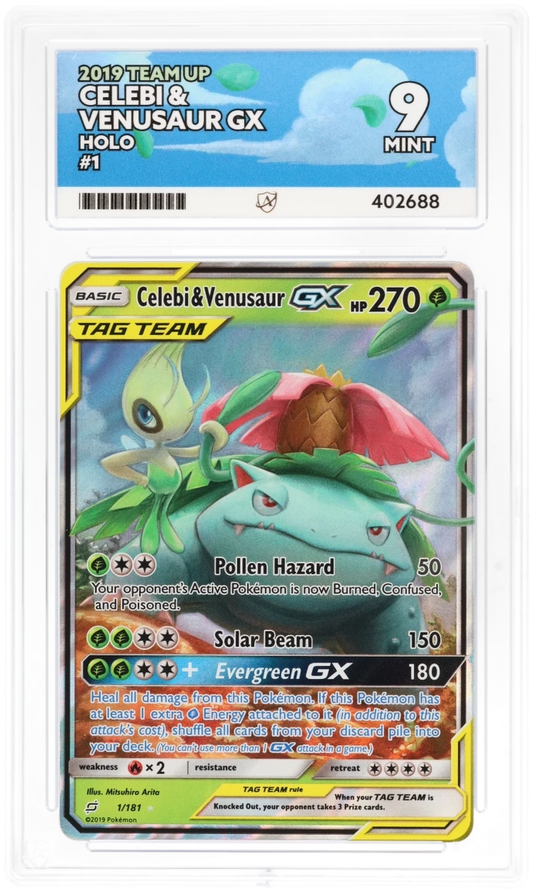 Celebi & Venusaur GX 1/181 Holo - Ace 9 - Team Up