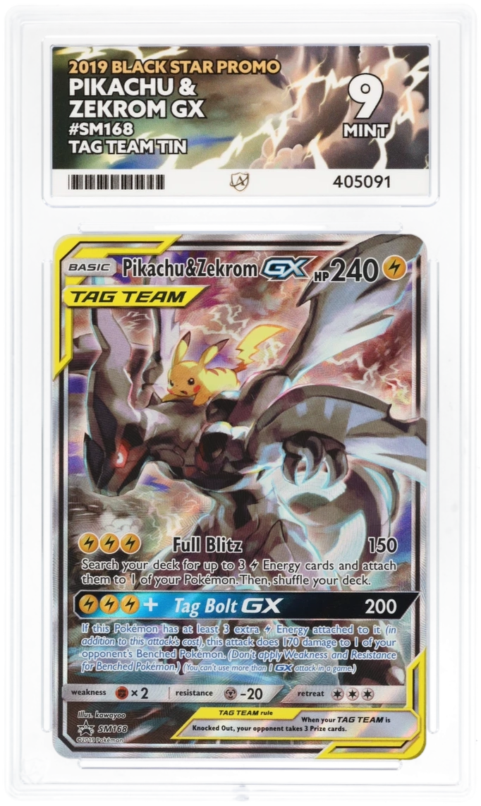 ACE 9 - Pikachu & Zekrom GX SM168 - Tag Team Tin - Black Star Promo - Pokemon
