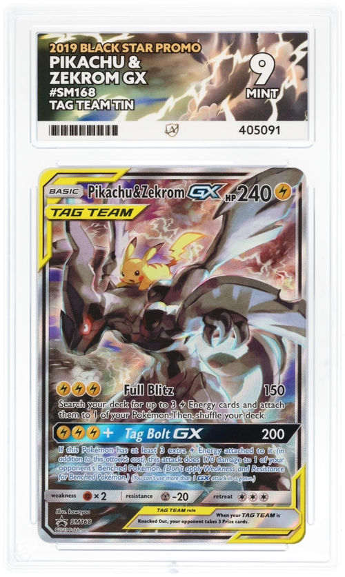 ACE 9 - Pikachu & Zekrom GX SM168 - Tag Team Tin - Black Star Promo - Pokemon