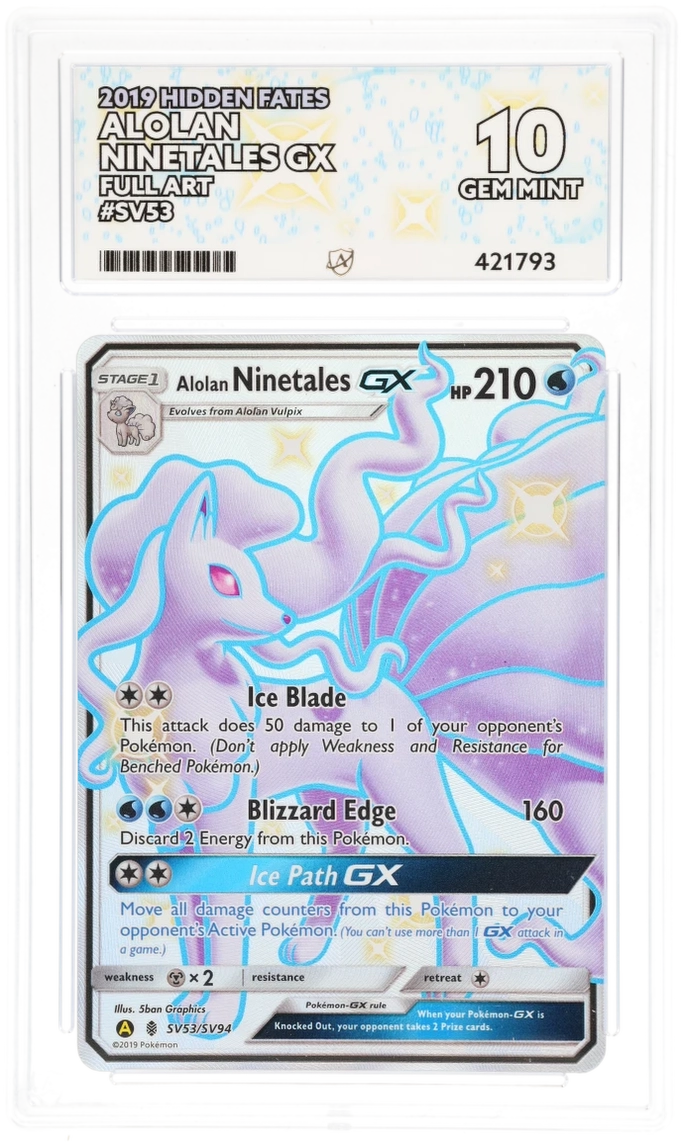 ACE 10 - Alolan Ninetales GX - SV53/SV94 - Hidden Fates - Pokemon