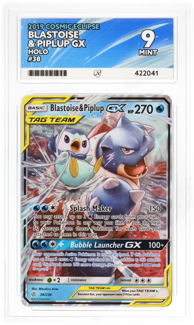 Blastoise & Piplup GX Holo - Ace 9 Cosmic Eclipse