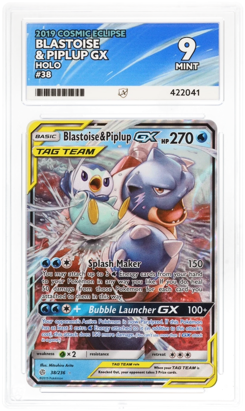 Blastoise & Piplup GX Holo - Ace 9 Cosmic Eclipse