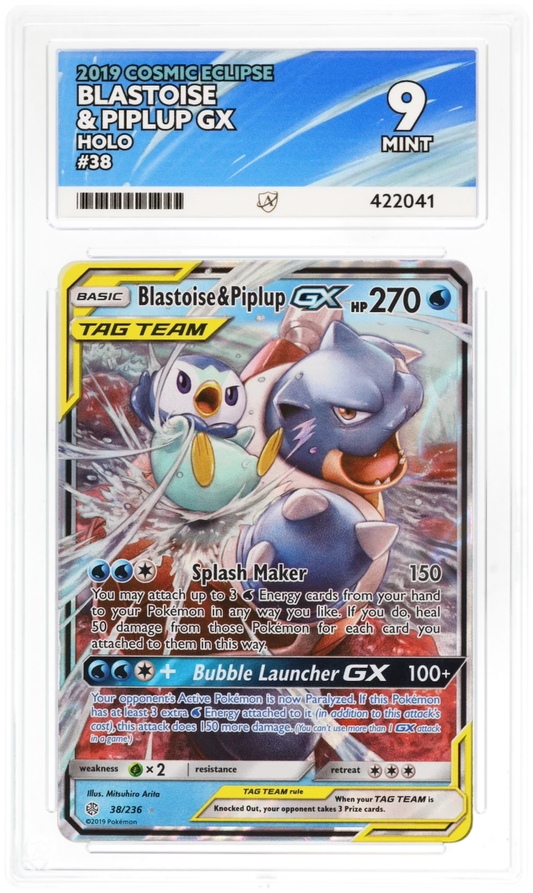 Blastoise & Piplup GX Holo - Ace 9 Cosmic Eclipse