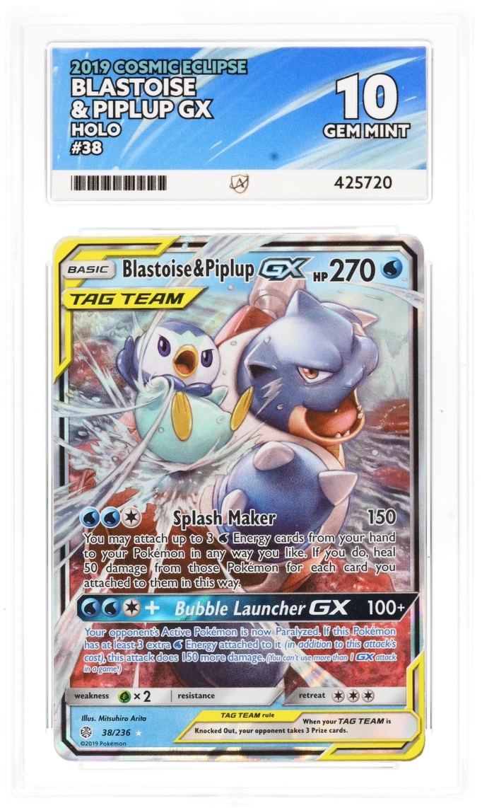 Blastoise & Piplup GX Holo 38/236 - Ace 10 - Cosmic Eclipse