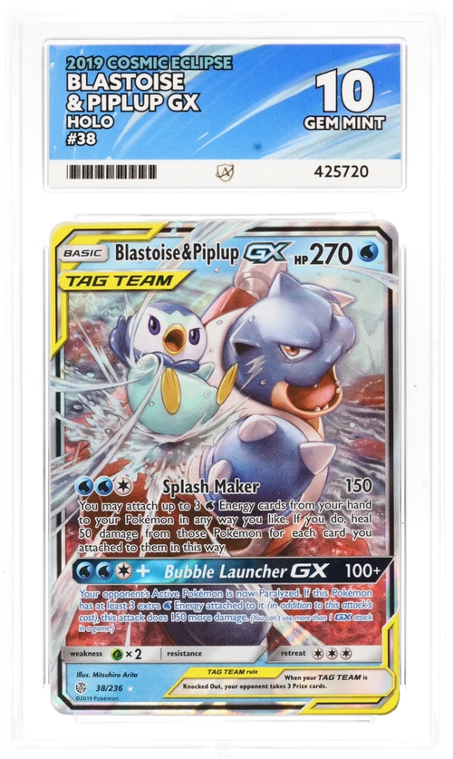 Blastoise & Piplup GX Holo 38/236 - Ace 10 - Cosmic Eclipse