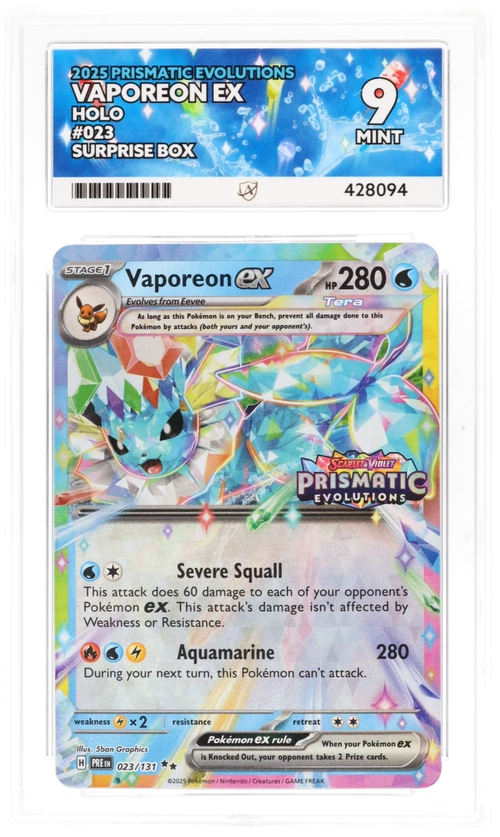 Vaporeon EX 23/131 - Ace 9 - Surprise Box Stamped