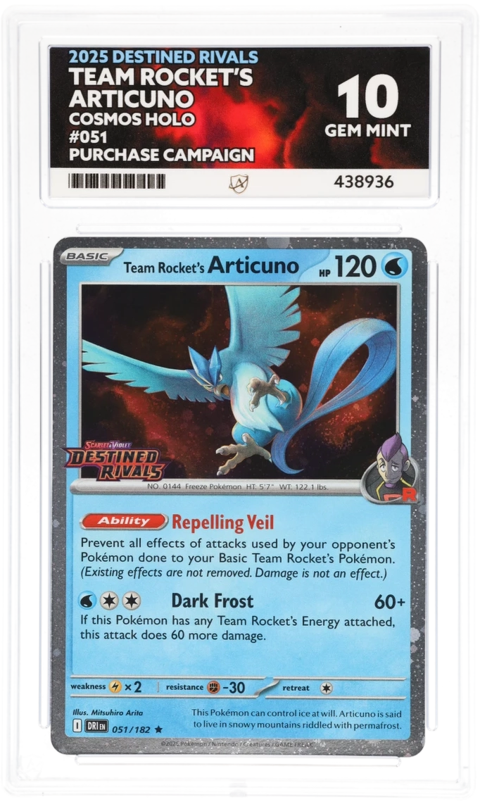 Team Rocket's Articuno Holo 051 - Ace 10 - Purchase Campaign