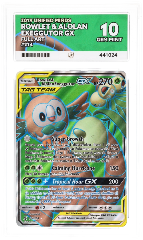 Rowlet & Alolan Executor GX 214/236 - Ace 10 - 2019 Unified Minds