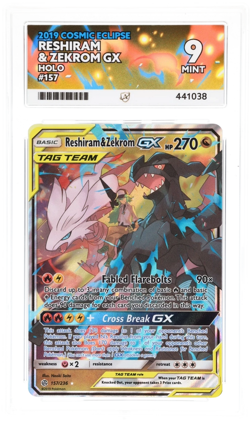 Reshiram & Zekrom GX Holo 157 - Ace 9 - Cosmic Eclipse