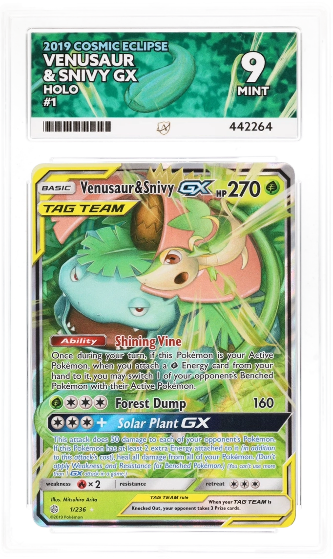 Venusaur & Snivy GX 1/236 - Ace 9 - Cosmic Eclipse