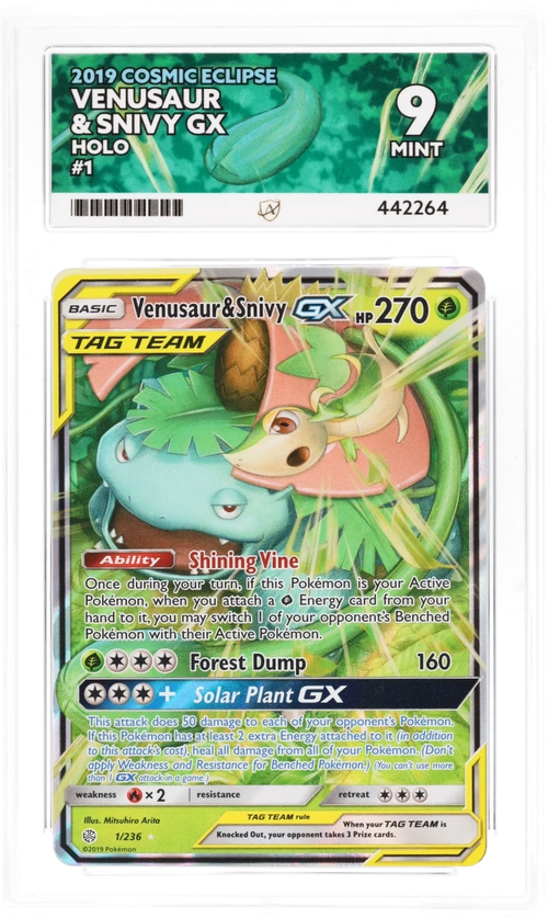 Venusaur & Snivy GX 1/236 - Ace 9 - Cosmic Eclipse