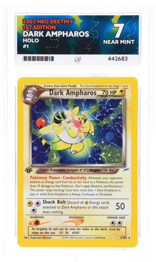ACE 7 - Dark Ampharos - 1/105 - Neo Destiny - 1st Edition - Pokemon - front