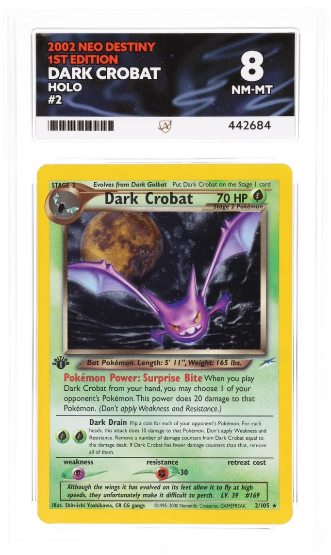 Dark Crobat Holo 1st Edition - Ace 8 - Neo Destiny