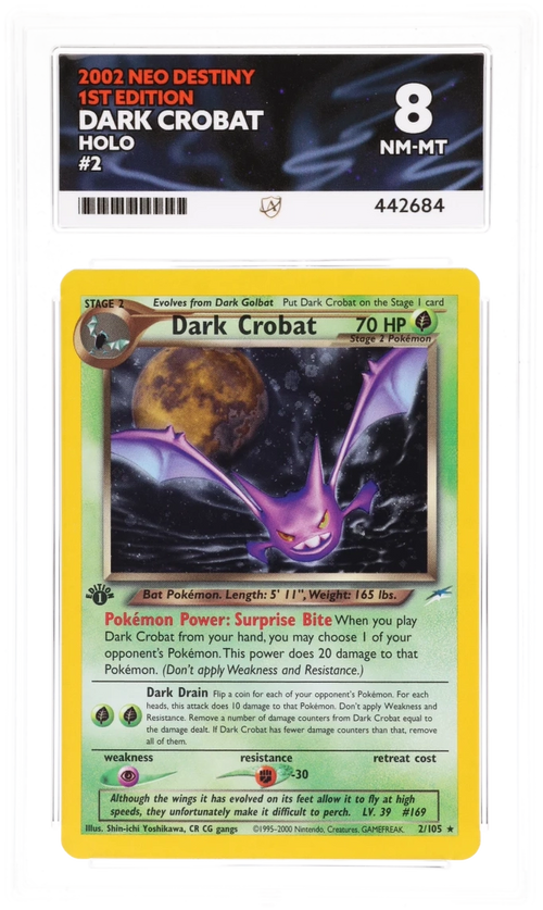 Dark Crobat Holo 1st Edition - Ace 8 - Neo Destiny