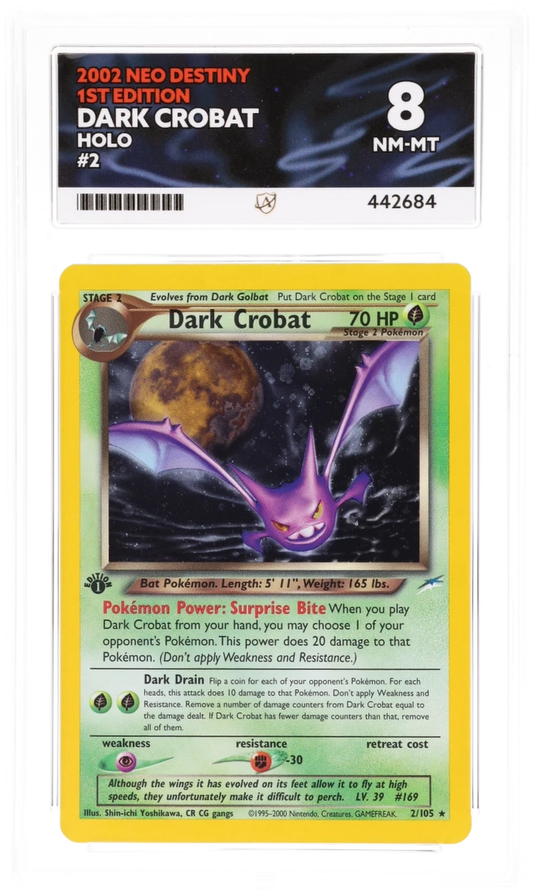 Dark Crobat Holo 1st Edition - Ace 8 - Neo Destiny