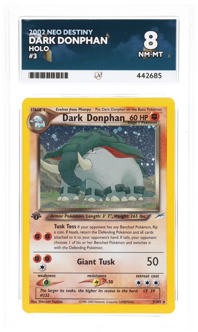Dark Donphan Holo 1st Edition - Ace 8 - Neo Destiny