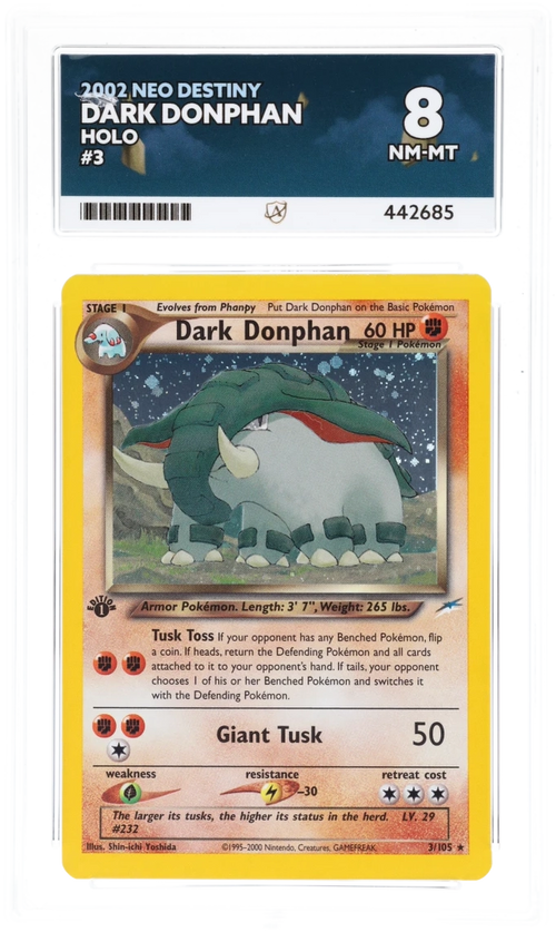 Dark Donphan Holo 1st Edition - Ace 8 - Neo Destiny
