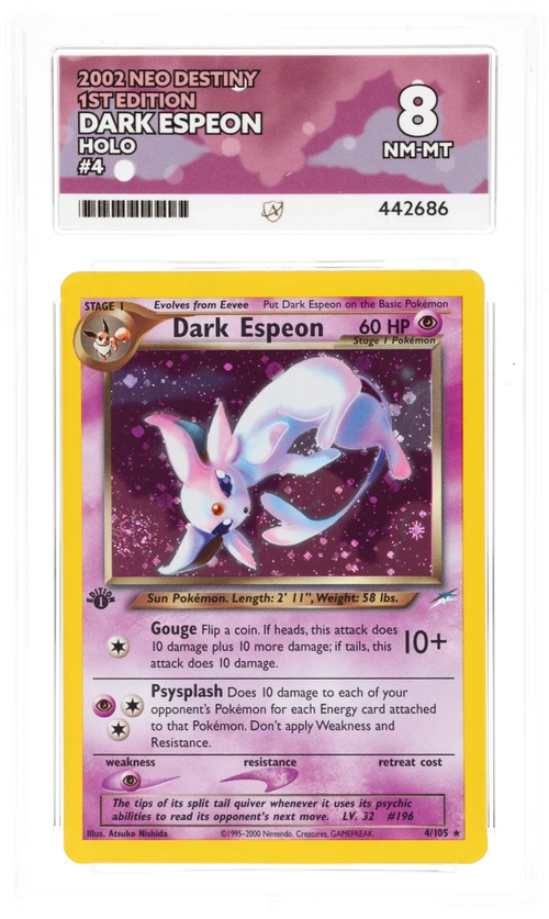 Dark Espeon Holo 4/105 - Ace 8 - 1st Edition Neo Destiny