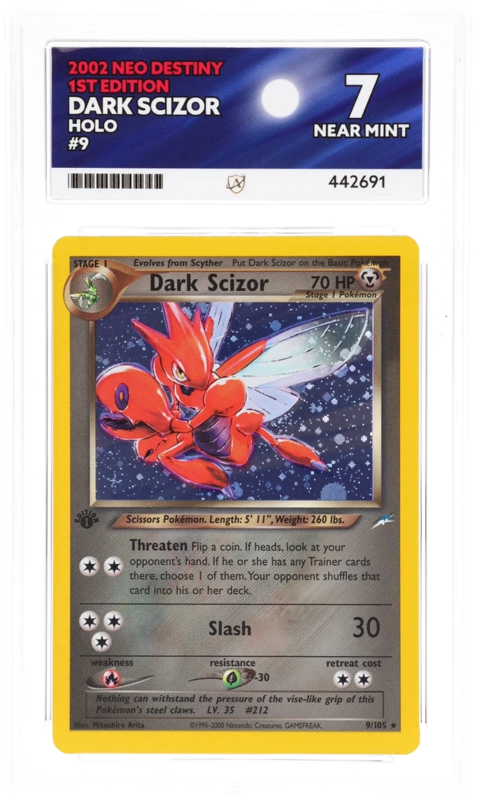ACE 7 - Dark Scizor - 9/105 - Neo Destiny - 1st Edition - Pokemon - front