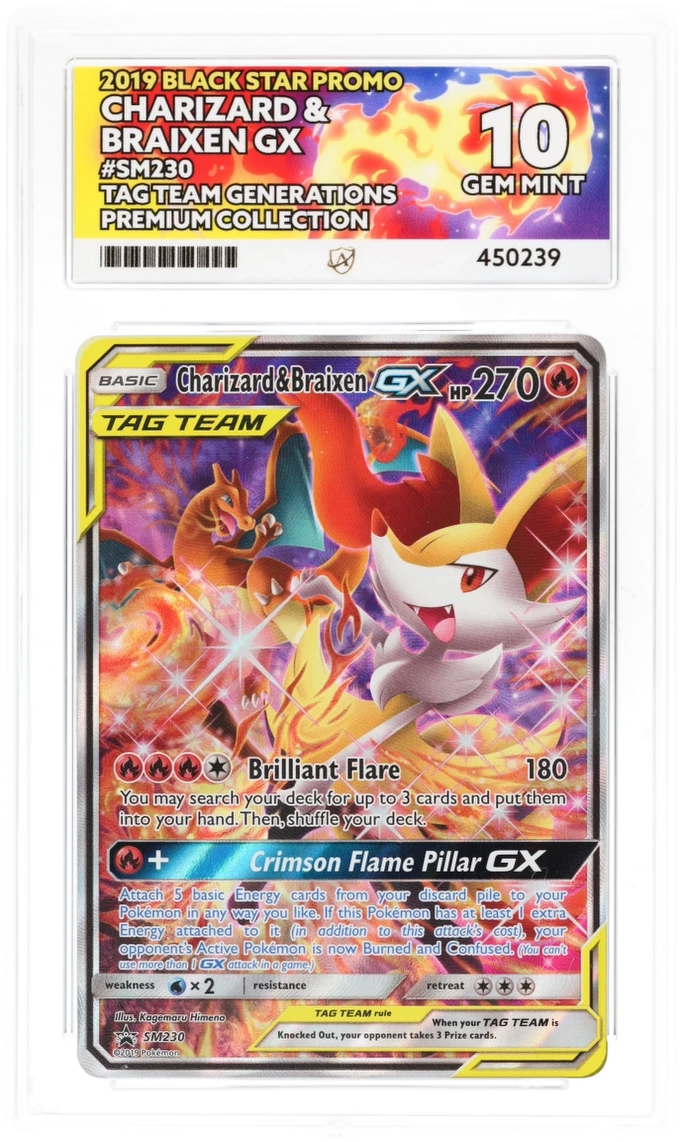 Charizard & Braixen GX SM230 - Ace 10 - Black Star Promo