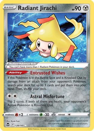 Radiant Jirachi 120/195 - Silver Tempest Holofoil