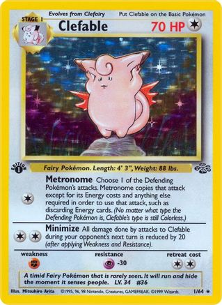 Clefable (1) 1/64 - Jungle 1st Edition Holofoil