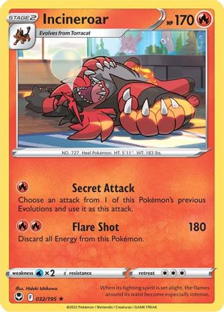 Incineroar 32/195 - Silver Tempest Reverse Holofoil