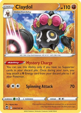 Claydol 94/195 - SWSH12 Silver Tempest Reverse Holofoil