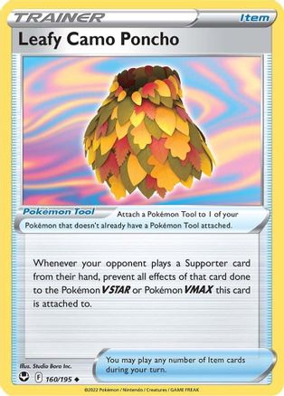 Leafy Camo Poncho 160/195 - Silver Tempest Reverse Holofoil