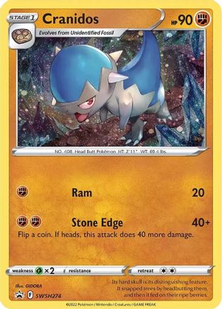 Cranidos - SWSH274 SWSH274/307 - SWSH Sword & Shield Promo Cards Holofoil