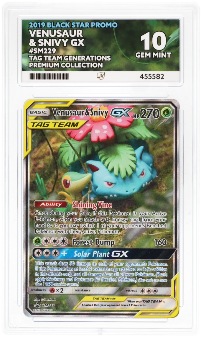 Venusaur & Snivy GX SM229 - Ace 10 - Black Star Promo