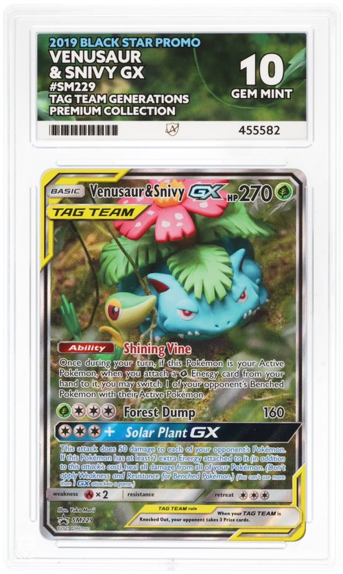 Venusaur & Snivy GX SM229 - Ace 10 - Black Star Promo