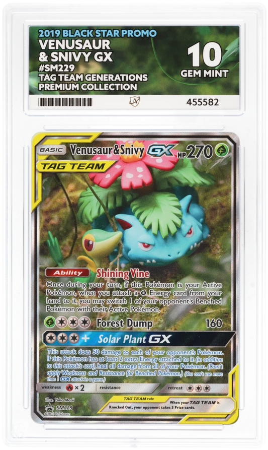 Venusaur & Snivy GX SM229 - Ace 10 - Black Star Promo