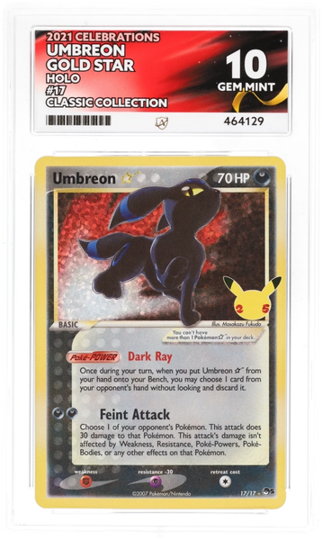 umbreon gold star celebrations stamped pokemon card ACE 10 - Umbreon Gold Star - 17/17