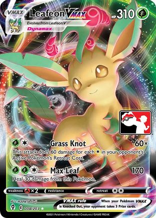 Leafeon VMAX 8 - Prize Pack Series Cards Holofoil