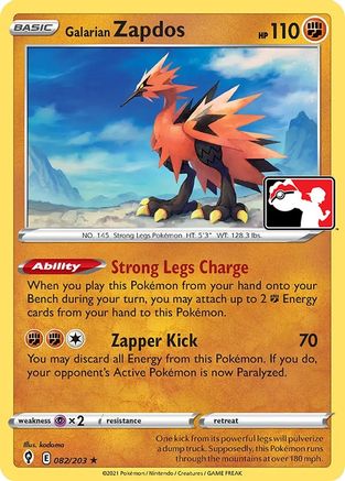 Galarian Zapdos 82 - Prize Pack Series Cards