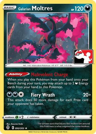 Galarian Moltres 93 - Prize Pack Series Cards