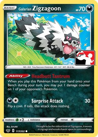 Galarian Zigzagoon 117 - Prize Pack Series Cards Holofoil