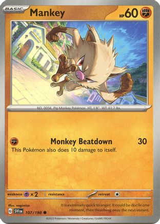 Mankey 107 - SV01 Scarlet & Violet Base Set Reverse Holofoil