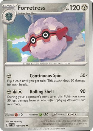 Forretress 139 - SV01 Scarlet & Violet Base Set Reverse Holofoil