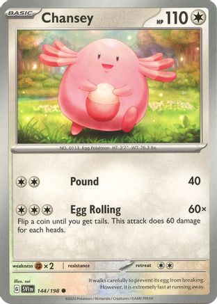 Chansey 144 - SV01 Scarlet & Violet Base Set Reverse Holofoil