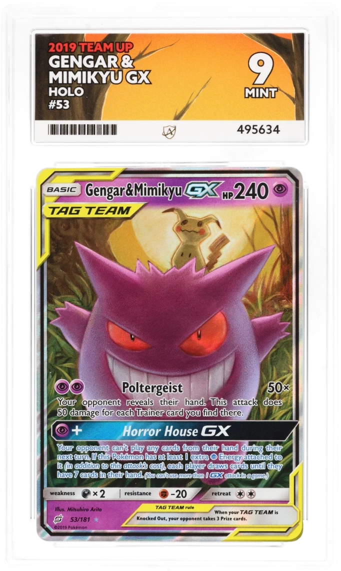 ACE 9 - Gengar & Mimikyu GX Holo - 53/181 - 2019 Team Up - Pokemon